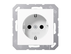 Розетка с заземлением 16А 250V, цвет матовый белый - A - Jung A1520BFWWM