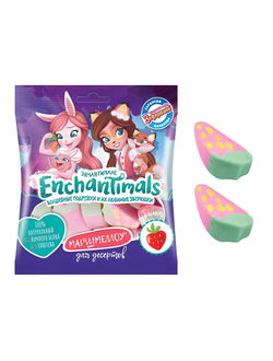 Воздушный зефир в форме клубники ENCHANTIMALS  80гр (20) (подходит для десертов и какао)