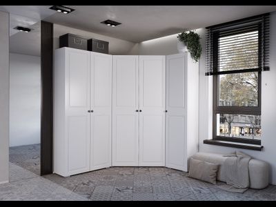 Шкаф угловой Софт ШКУ-01 белый/эмаль белая F26 (БТС)