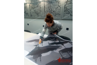 Тонировка пленкой фасадного остекления-градиент-монтаж