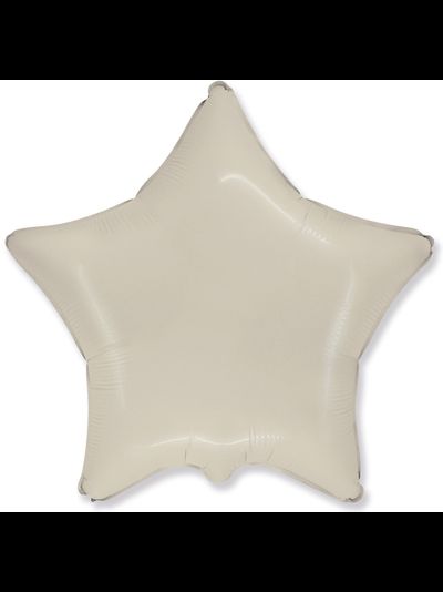 Фольгированный воздушный шар звезда кремовая 46см