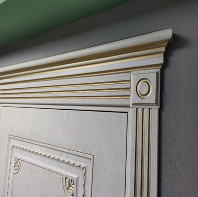 VFD. GRETA/ BIANCO CLASSIC PG. ГРЕТА/ БЬЯНКО КЛАССИК-ПАТИНА ЗОЛОТО. ПОЛОТНО ГЛУХОЕ